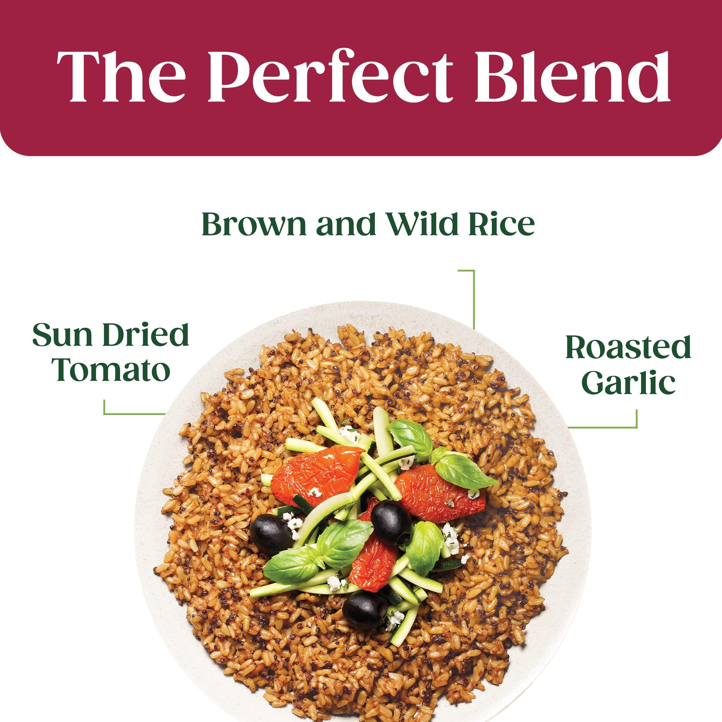 SEEDS OF CHANGE SEEDS OF CHANGE Certified Organic Brown and Wild Rice with Tomato & Roasted Garlic, Organic Food, 8.5 oz Pouch (Pack of 12)