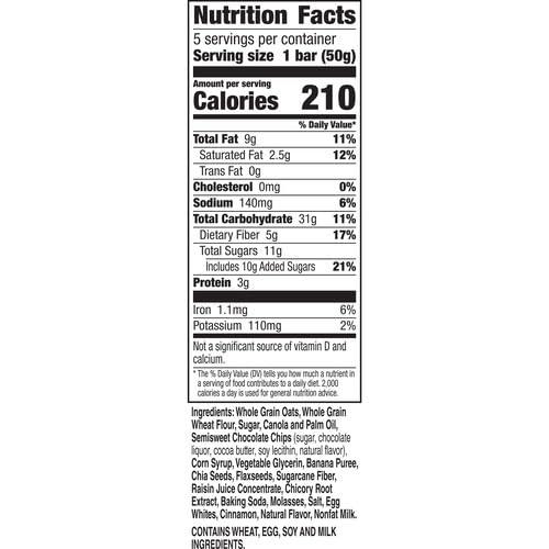 Nature Valley Nature Valley Soft Baked Breakfast Bars, Banana Chocolate Chip, Morning Snacks, 5 Count, 8.85 oz