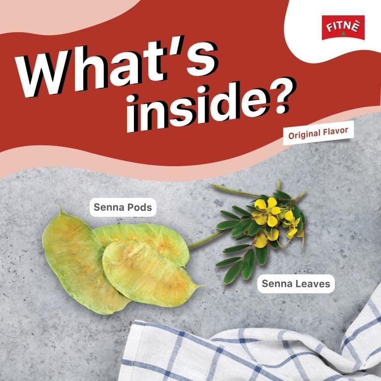 FITNÈ FITNE Original Herbal Tea Senna Infusion Healthy Wellness Beverage Natural Gentle Detox Cleanse No Calories Caffeine Free, 80 Tea Bags