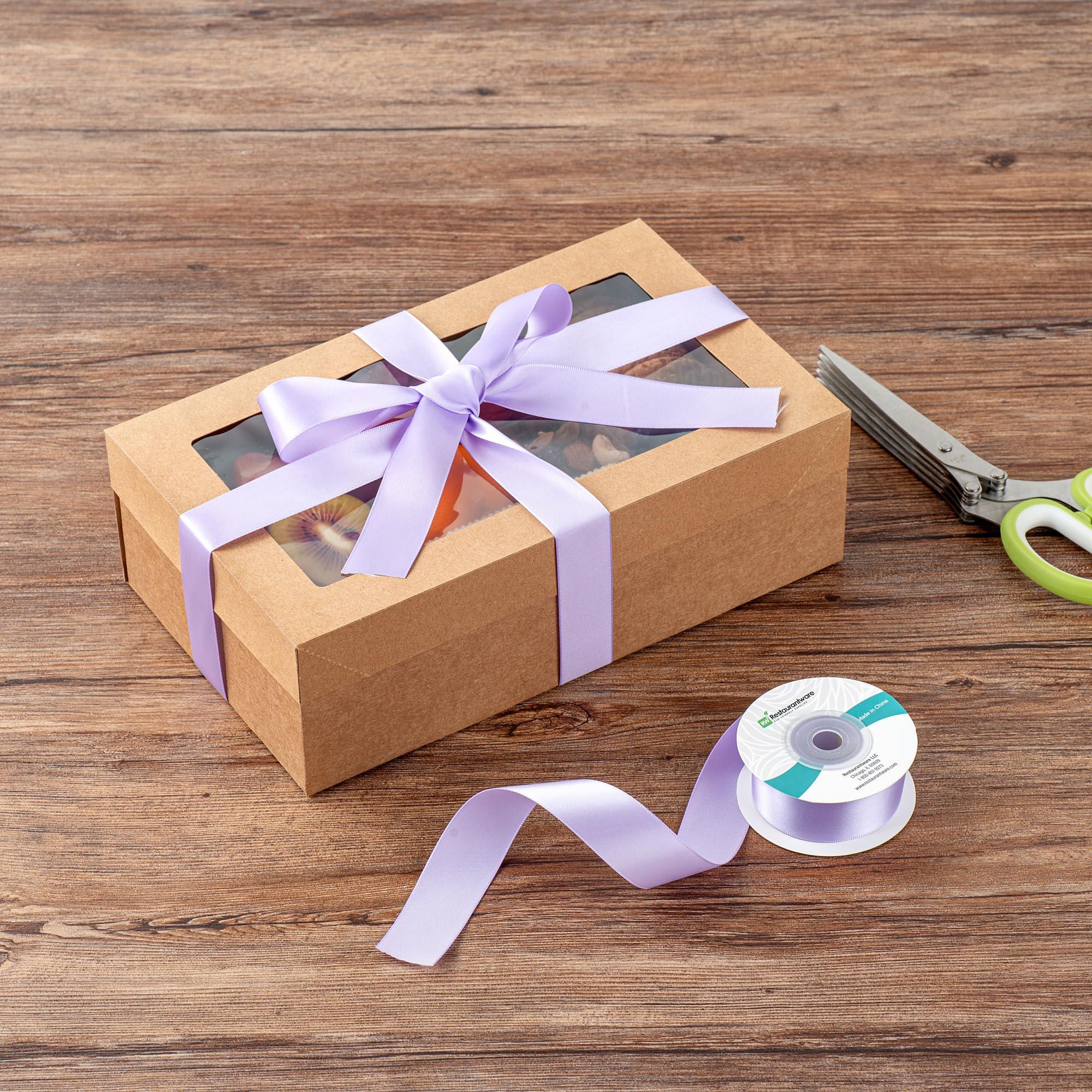 Restaurantware Restaurantware - Gift Tek 10 Yards x 1 Inch Satin Ribbon, 10 Single Faced Fabric Ribbon - Wide, Vibrant, Orchid Purple Polyester Ribbons, Solid Colored, for Gift Wrapping, Crafts, Weddings, Parties