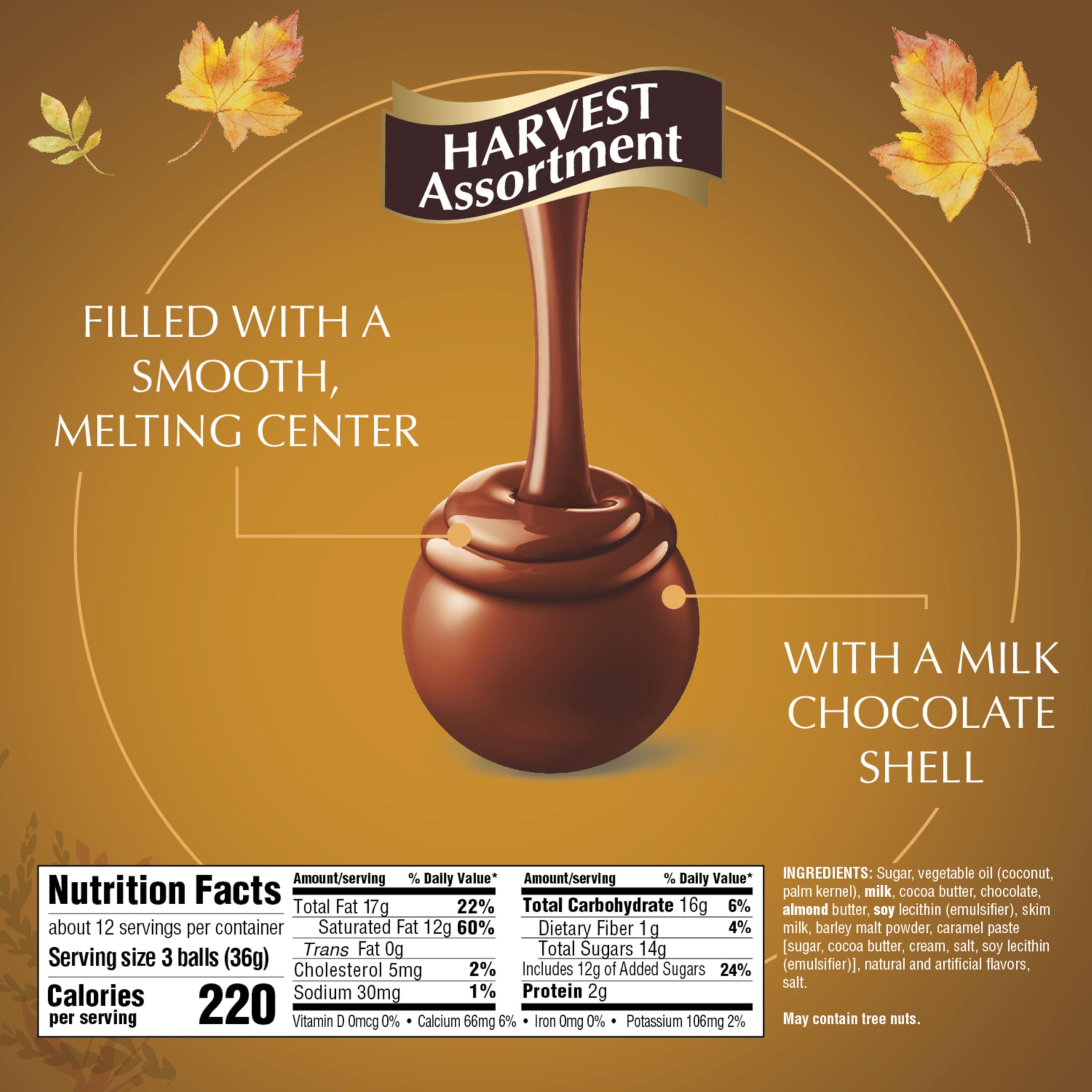 Lindt Lindt LINDOR Harvest Milk Assorted Chocolate Candy Truffles, Chocolates with Smooth, Melting Truffle Center, 15.2 oz. Bag
