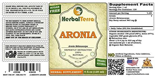 Herbal Terra LLC Aronia (Aronia Melanocarpa) Dried Berry Liquid Extract (Brand Name: HerbalTerra, Proudly Made in USA) 4 oz