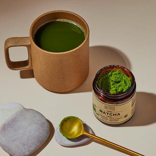 Anima Mundi Apothecary Anima Mundi Matcha Powder - Japanese Single-Origin & Stone-Ground - Certified Organic, Ceremonial Grade Matcha - Small Batch Produced, Cultivated on Solar Powered Farm (1.5oz)