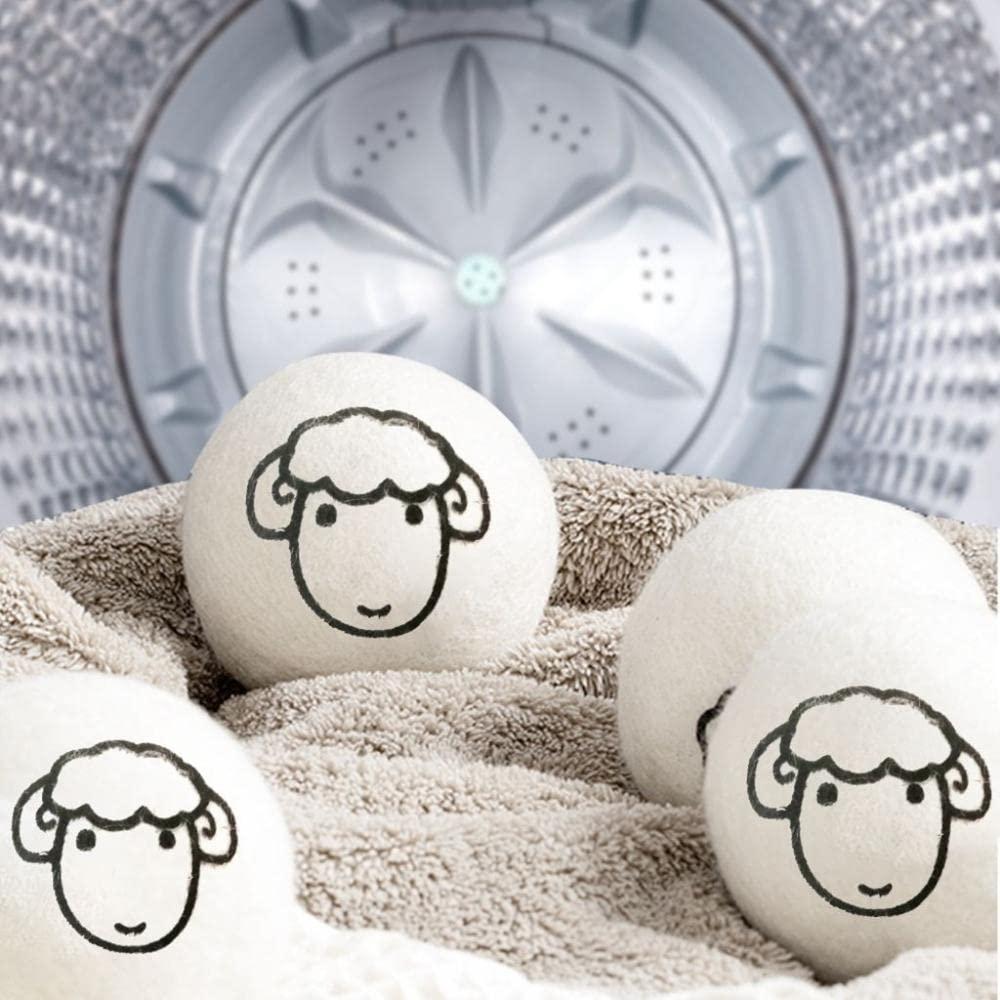 Generic Wool Dryer Balls, Reusable Laundry Balls Softener Washing Fleece Dry Kit Anti-Static Reduce Wrinkles and Save Time Drying Ball(2 pcs-no Pattern)