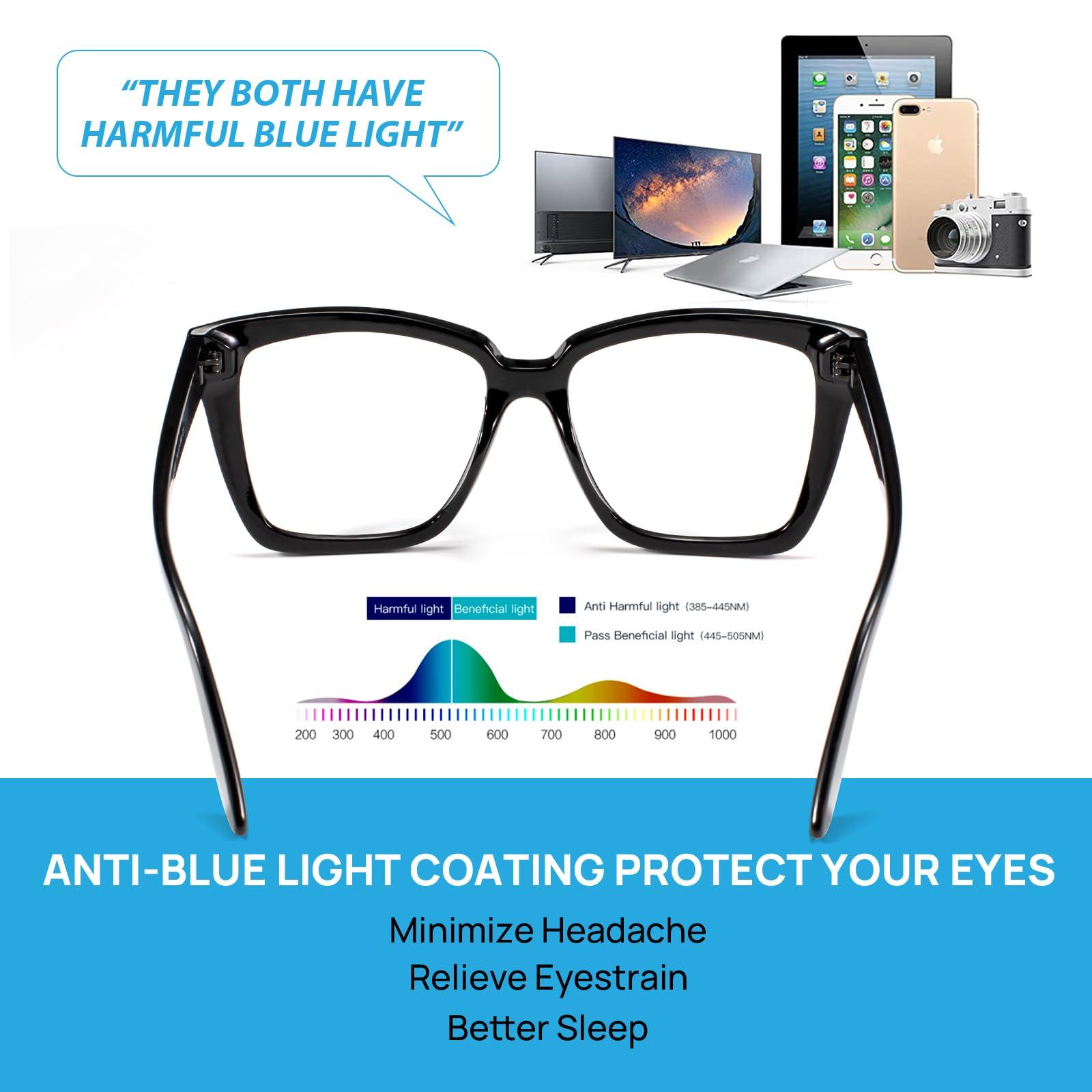 WEMOOTANTS WEMOOTANTS Large Reading Glasses 1.5 for Women Men Oversized Black Readers 100 125 150 175 200 225 250 275 300 350