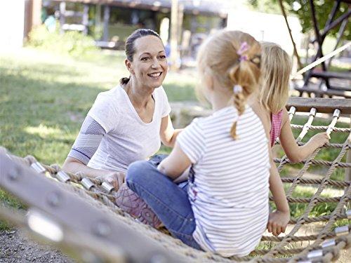 Bauerfeind Bauerfeind OmoTrain S Shoulder Support, Left 1, Titanium/Gray with Blue Accents