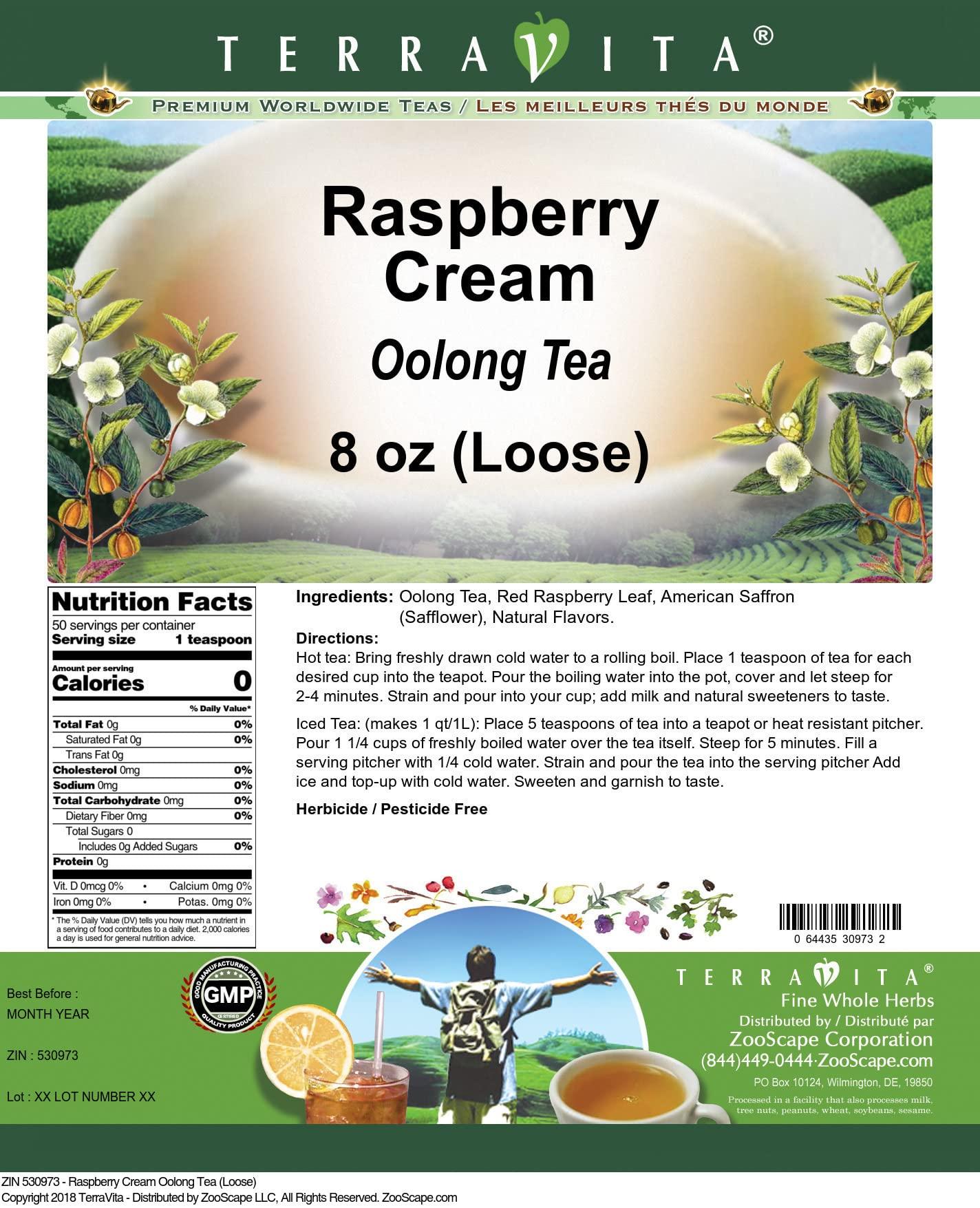 TerraVita Raspberry Cream Oolong Tea (Loose) (8 oz, ZIN: 530973) - 3 Pack