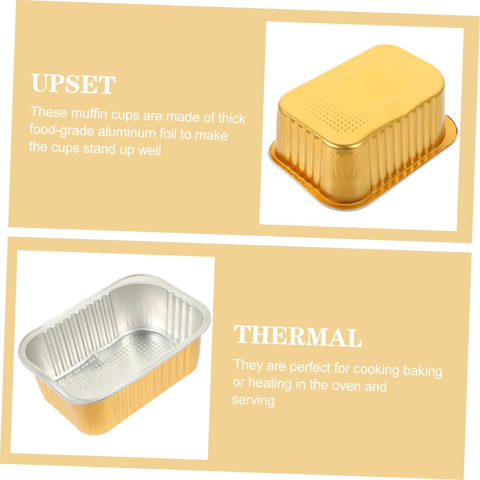 Zerodeko Zerodeko 40 Pcs Foil Cake Bowls Aluminium Foil Cups Barbecue Foil Pans Food Trays Disposable Ramekins with Lids Disposable Roasting Dessert Containers Aluminum Foil Camping Supplies Thicken