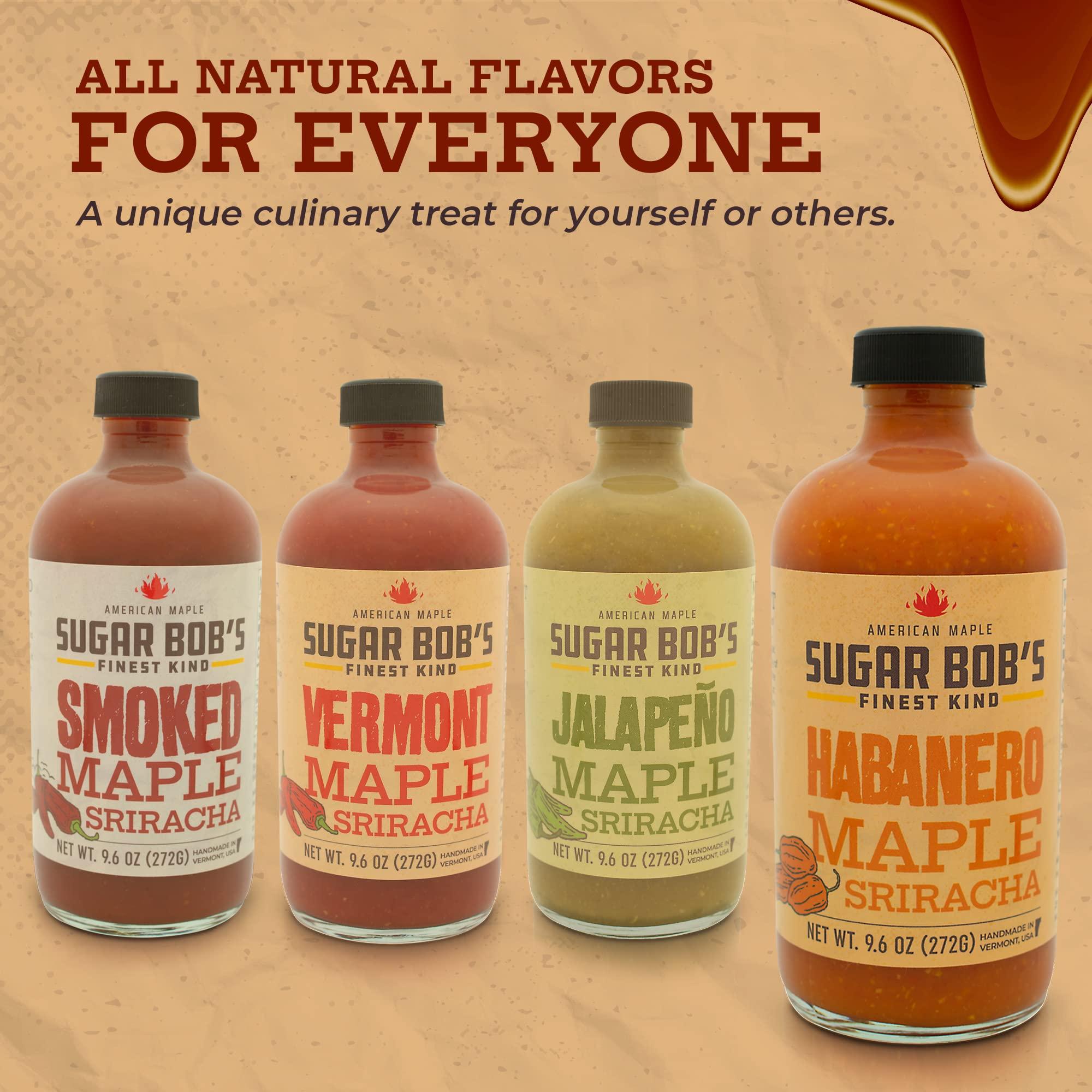 Sugar Bob's Finest Kind Sugar Bob\'s Finest Kind, Habanero Maple Sriracha Hot Sauce, Very Hot Sauce with Garlic, Bell and Habanero Peppers, Net Weight 9.6 oz