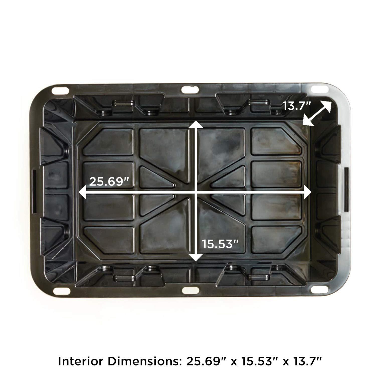 ECOstorage ECOstorage 4427EBKDC.02 Box Tough Recycled Plastic Storage Container, 27 Gallon, Black, 2 Count