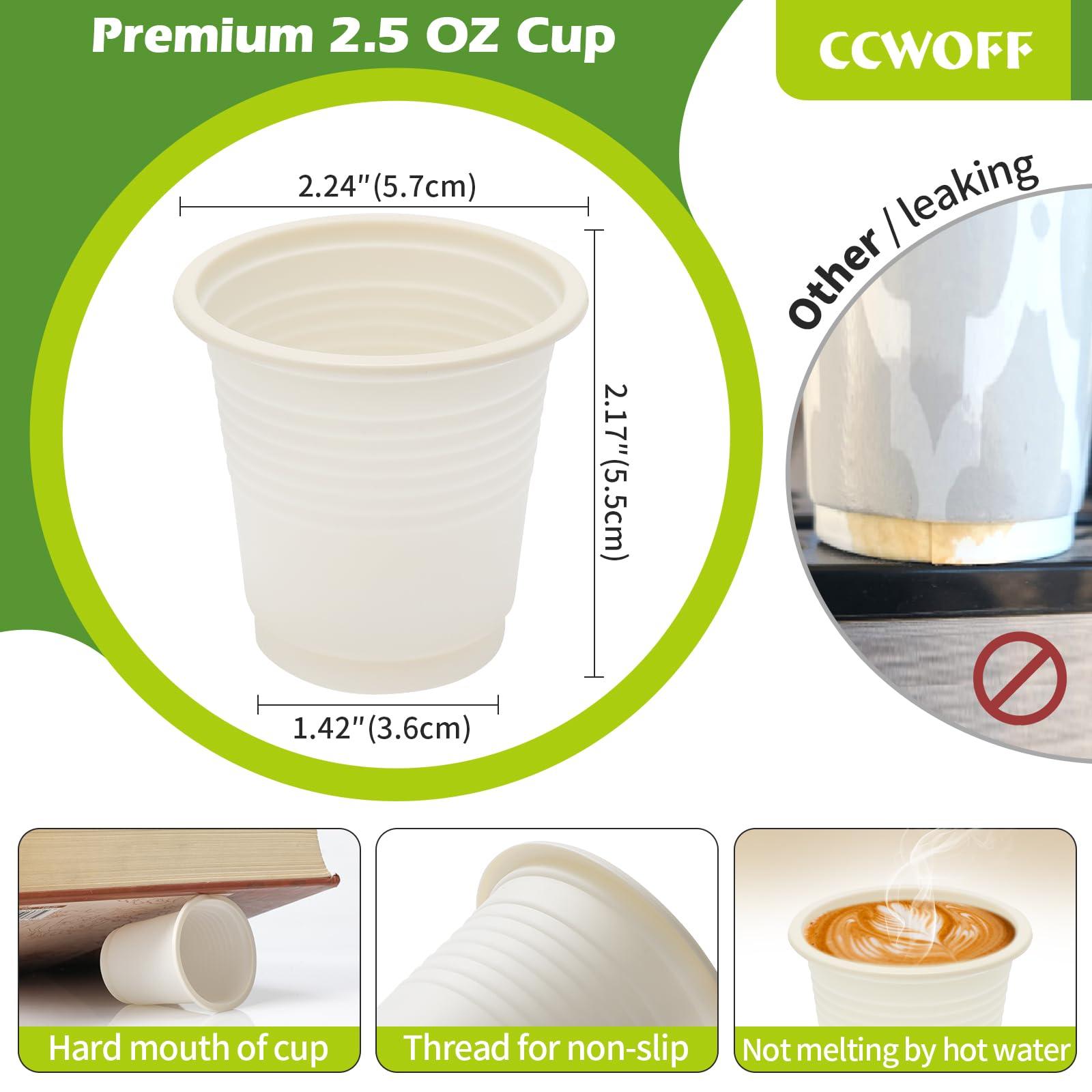 CCWOFF CCWOFF 3 oz Bathroom Cups 100% Compostable Cups Biodegradable Eco Friendly Cups Mouthwash Cups for Rinsing Mouth Shot Cups Disposable for Tasting (50 Pack)