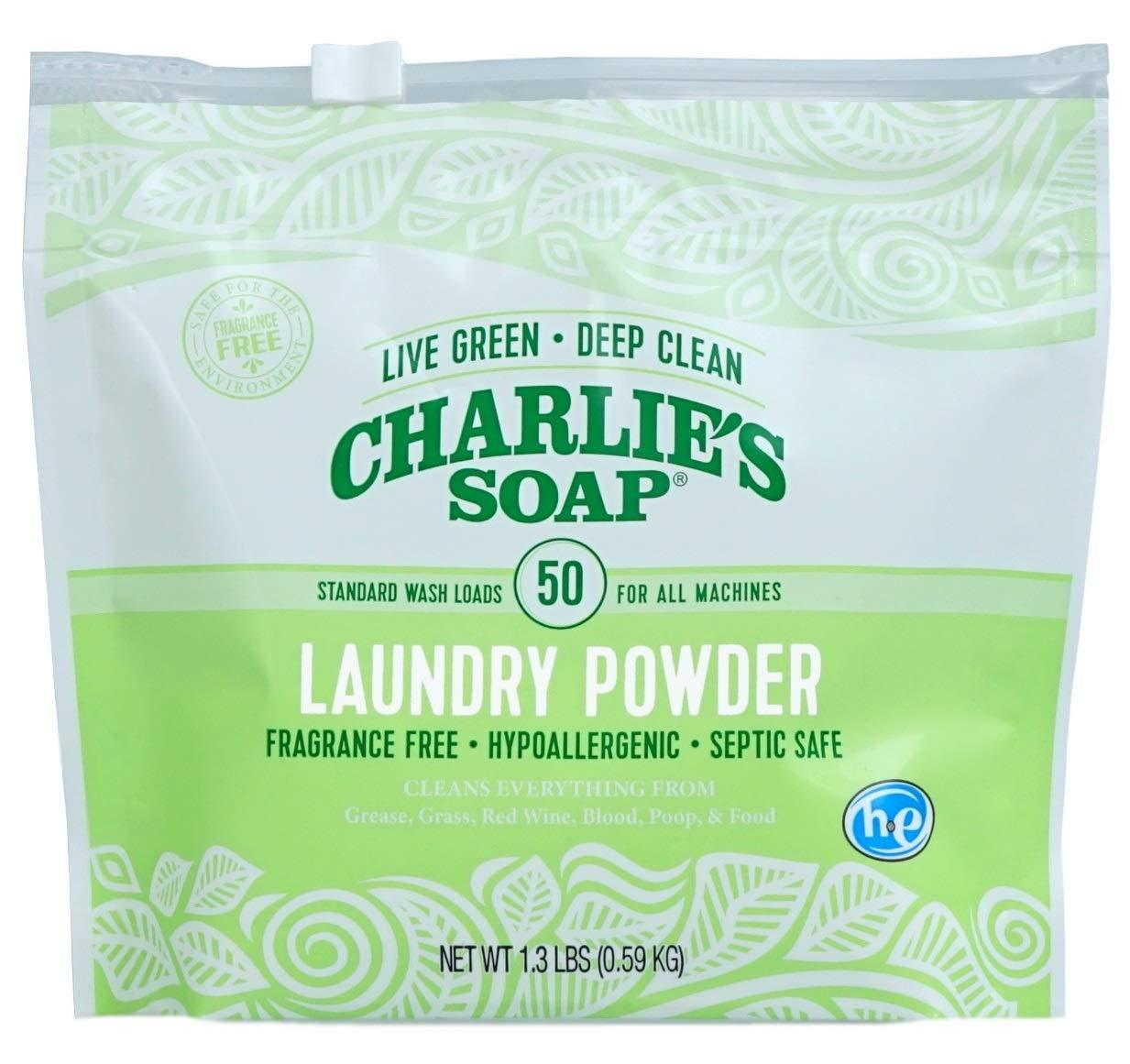 Charlie's Soap Charlie's Soap - Unscented Laundry Powder 50 Loads (Six 50-load Bags, 300 Total Loads)
