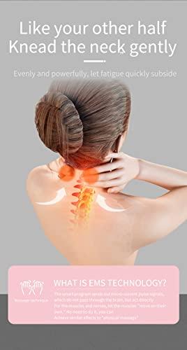 Shengshili Constant Temperature Hot Neck Massager Ultra-Light Smart Shoulder Neck Massager Vibration Massage Massager Small Design Family Travel Giving Woman Man Parent (Pink)