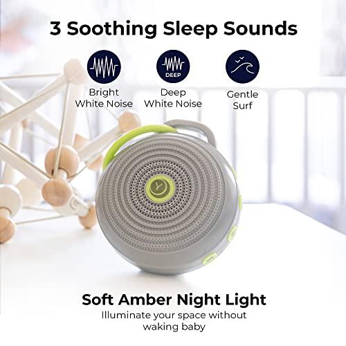 Marpac Yogasleep Hushh Portable White Noise Machine for Baby, 3 Soothing, Natural Sounds with Volume Control, Compact for On-The-Go Use & Travel, USB Rechargeable, Baby-Safe Clip & Child Lock