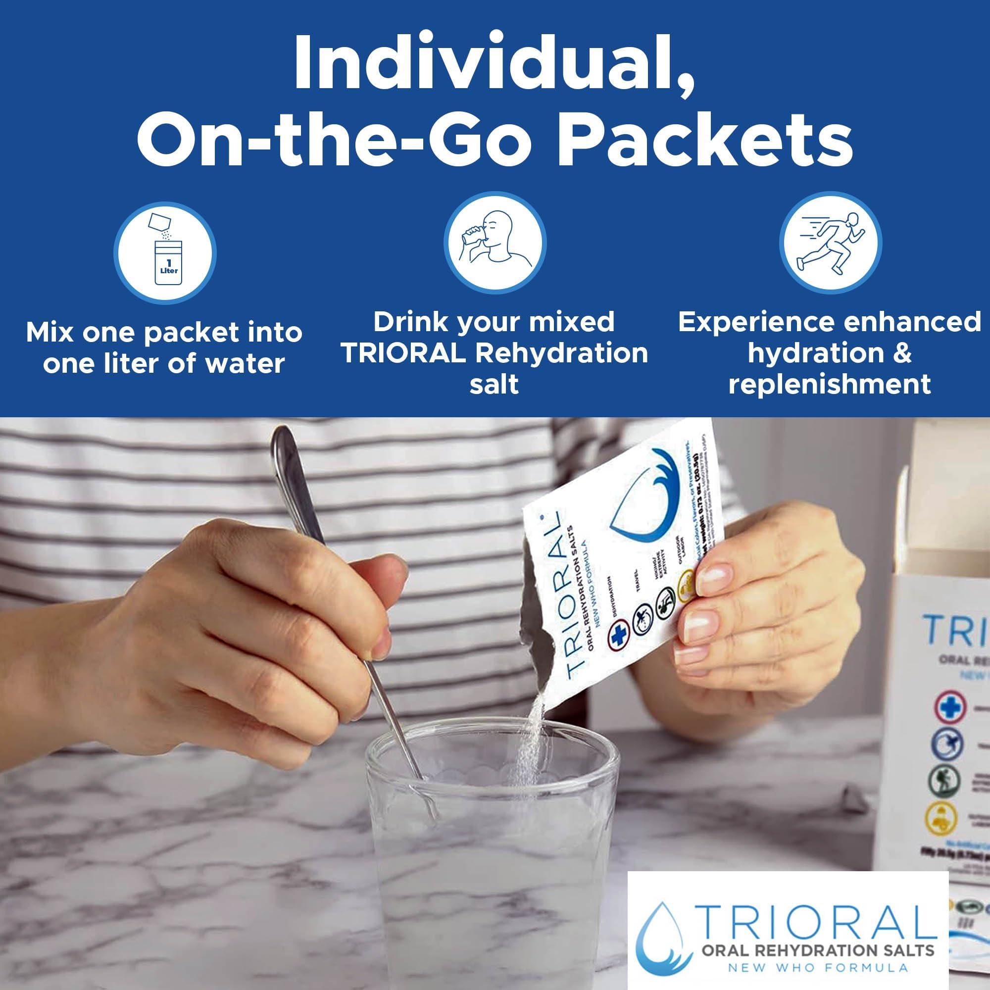 TRIORAL TRIORAL Hydration Electrolytes Powder (100Pack)-Rapid Rehydration Solution,Essential Hydrating Formula,Combat Dehydration from Workouts,Sports & More, First Aid Kit,Travel Must-Haves,Drink Mix Packets