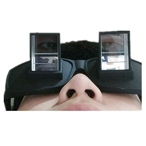 UUOUU UUOUU Horizontal Lazy Glasses High Definition Glasses Periscope Lie Down Watch Read TV Down Periscope Glasses Size L (Black)