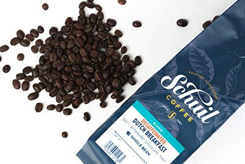SCHUIL Schuil Coffee, Whole Bean Coffee, Premium Roasted Gourmet Coffee Beans, Smooth and Full Bodied Artisan Coffee (Decaf Dutch Breakfast Blend, 12 Ounce Bag) - Small Batch Roasted Coffee