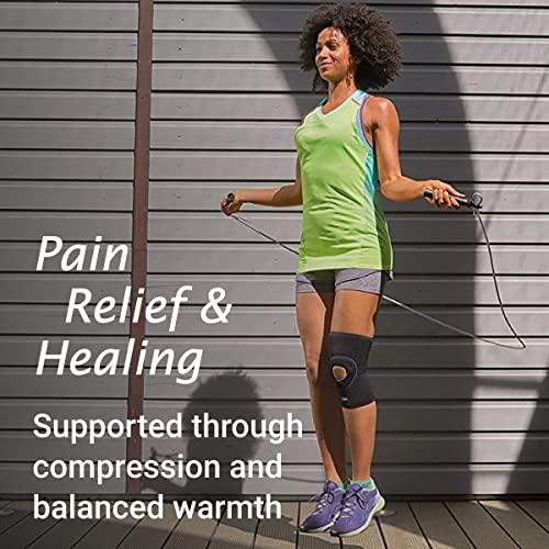 Actimove Actimove Sports Edition Knee Support Open Patella with COOLMAX AIR Technology Sleeve for Pain Management For Strains, Sprains & Swelling - Left/Right Wear Navy, Small