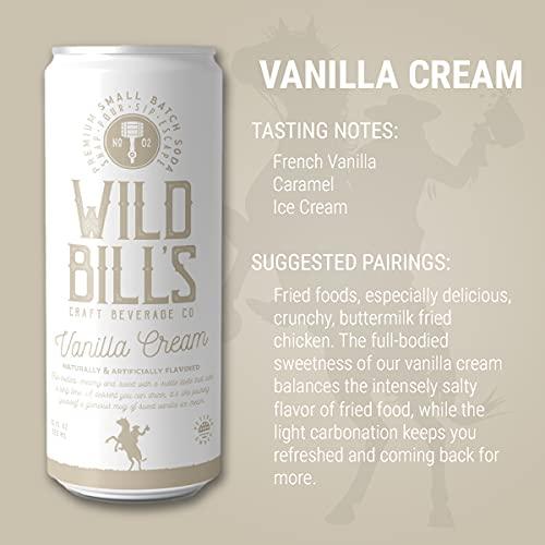 Wild Bill's Wild Bill\'s Vanilla Cream and Ginger Ale Soda Bundle, Classic Craft Soda Pop Soft Drinks, Sodas Made with Pure Cane Sugar, Caffeine Free, NO High Fructose Corn Syrup, Gluten Free, Vegan, 12 Oz 24 Pack