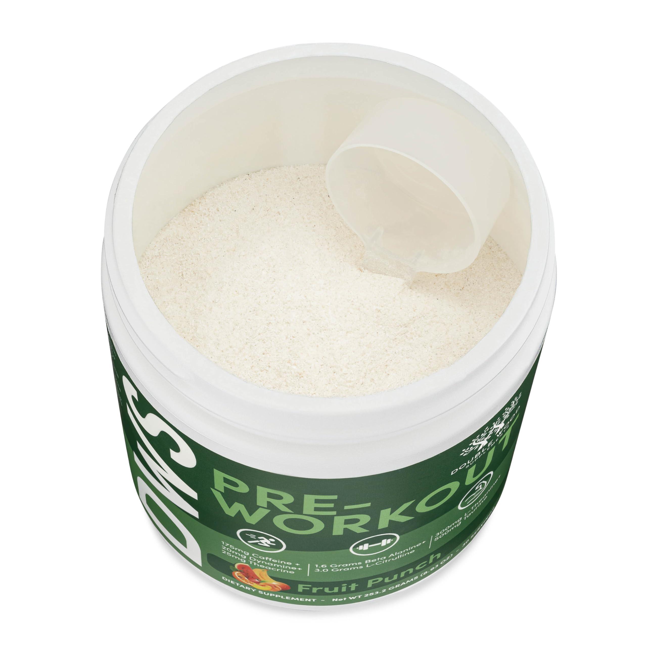 Double Wood Supplements Pre Workout Powder for Men & Women (30 Servings of Caffeine, Beta Alanine, L-Citrulline, Dynamine, L-Theanine, Taurine, Theacrine, & More) Preworkout Powder with Scoop by Double Wood (Fruit Punch)