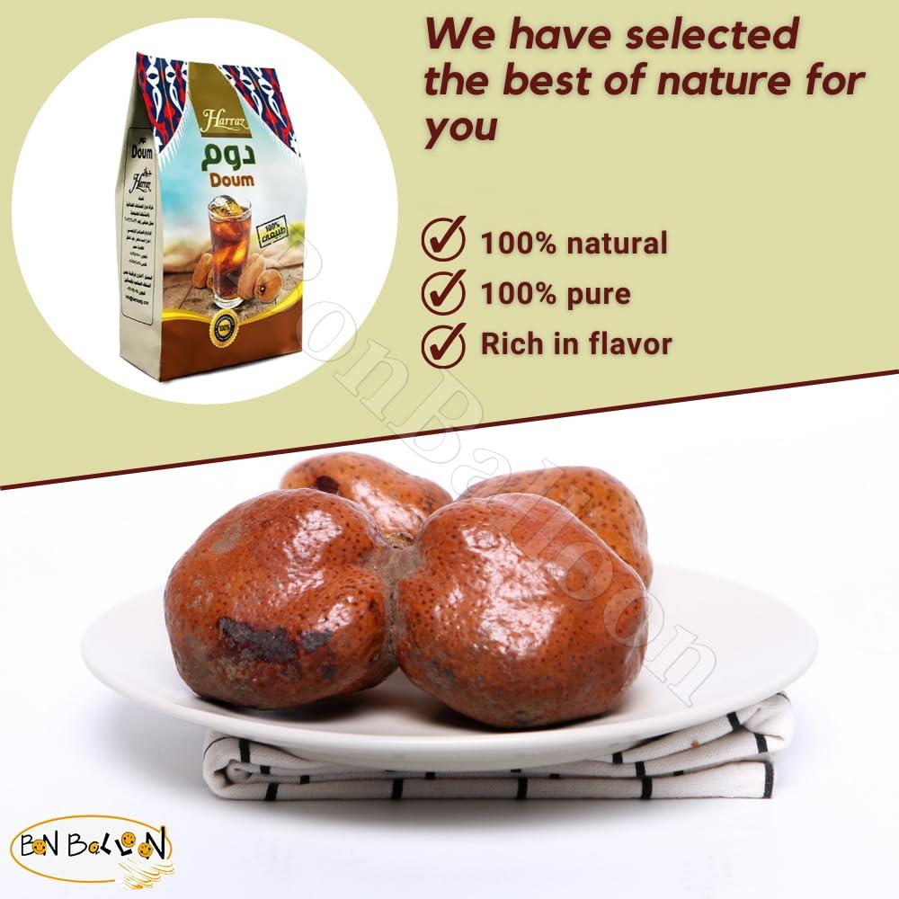 bonballoon (1 Pack = 8.82 oz / 250 gm) Dried Premium Doum Harraz Egyptian Herbal Loose Natural Flowers Caffeine Free Doom Dom Hyphaene Thebaica Palm Powder Grounded Hot Tea Fruit