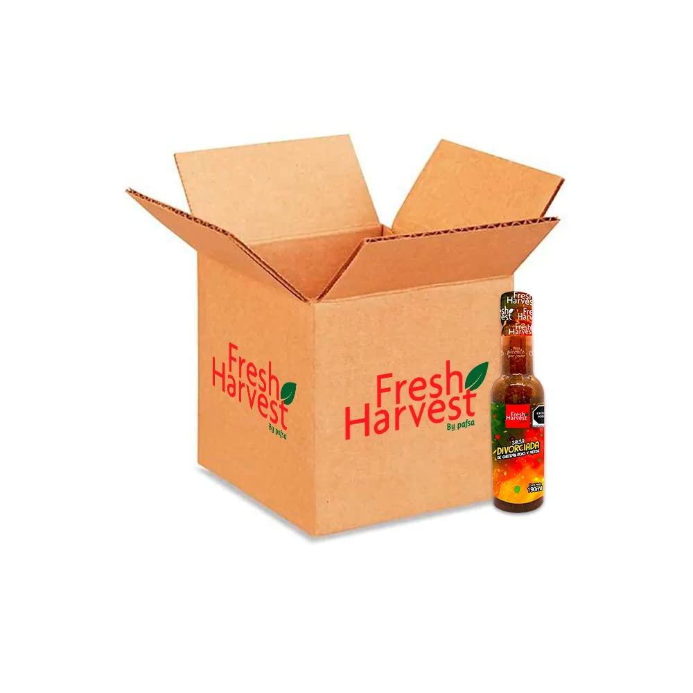 Fresh Harvest By Pafsa Divorced Red and Green Chiltepn Sauce 190ml (6.42 Fl Oz) | Box with 25 pieces | Mexican Hot Sauce | Fresh Harvest