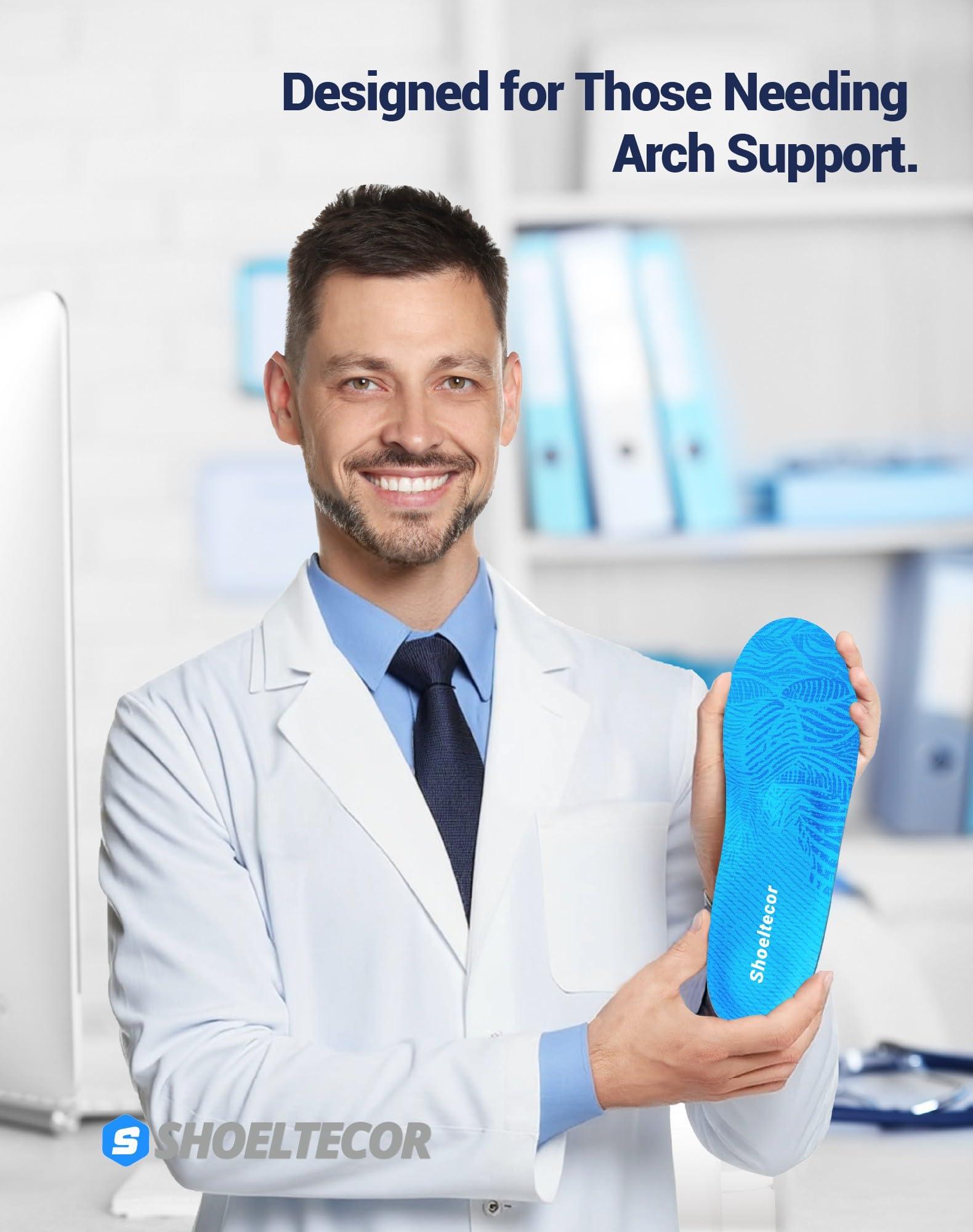 Shoeltecor Shoeltecor Insoles Relieve Plantar Fasciitis Overpronation Heel Pain,Correction of Flat feet and High Arch,Providing Excellent Shock Absorption and Cushioning,Bundle with Manual Foot Massagers