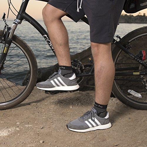 TechWare Pro TechWare Pro Ankle Brace Compression Sleeve - Relieves Achilles Tendonitis, Joint Pain. Plantar Fasciitis Foot Sock with Arch Support Reduces Swelling & Heel Spur Pain. (Black, L / XL)