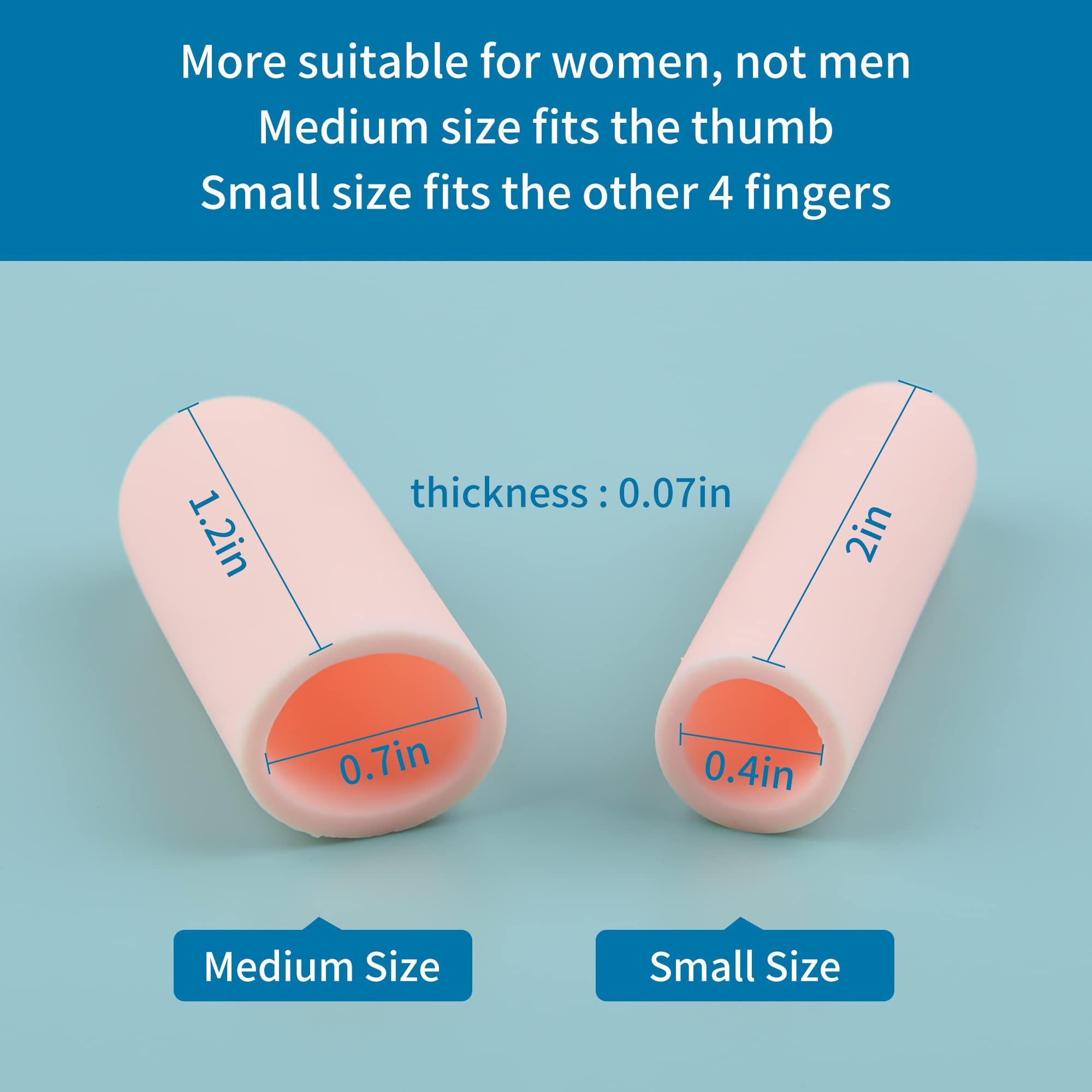 HioIoiH Silicone Finger Protectors(12 Pack),Gel Finger Protectors,Finger Sleeves,Finger Caps,Relief from Pain of Finger Tips Cracked, Finger Arthritis,Friction, Prevent Calluses,Corn,blisters,Hammer Toe