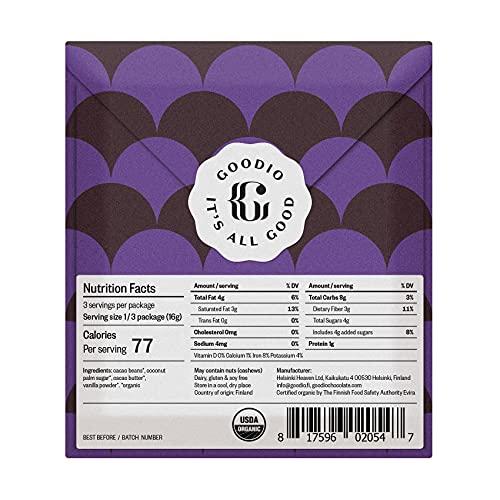Goodio Goodio Organic Chocolate Bar, Dark 71%, 1.7 Ounce, Vegan, Gluten-free, Soy-Free, non-GMO