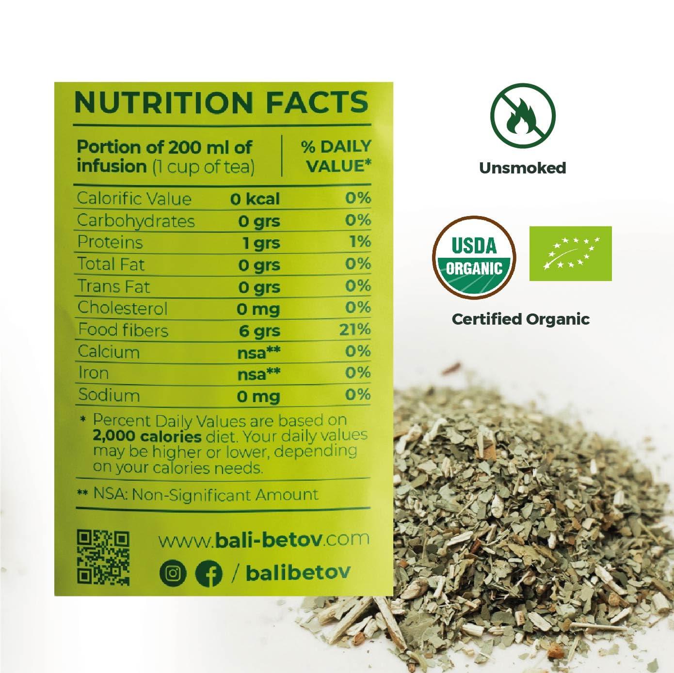 BALIBETOV BALIBETOV Organic Yerba Mate Tea - Unsmoked Yerba Mate Pure Loose Leaf Tea (2.5 Oz / 70 grs Each (Pack of 6)