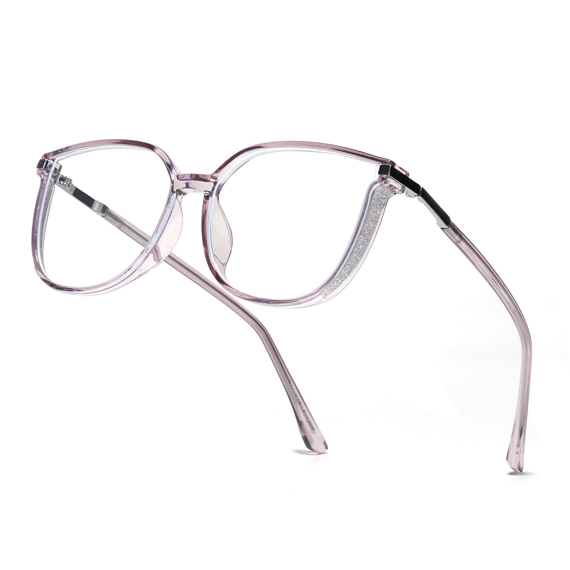 ZanyLen ZanyLenVintage Blue Light Glasses for Women, Lightweight TR90 Computer Eyeglasses, Filter Blue Ray/Anti-reflective /UV400 Protection/Reduce Eyestrain/Minimize Headache, Shiny Purple Cat-Eye Eyewear