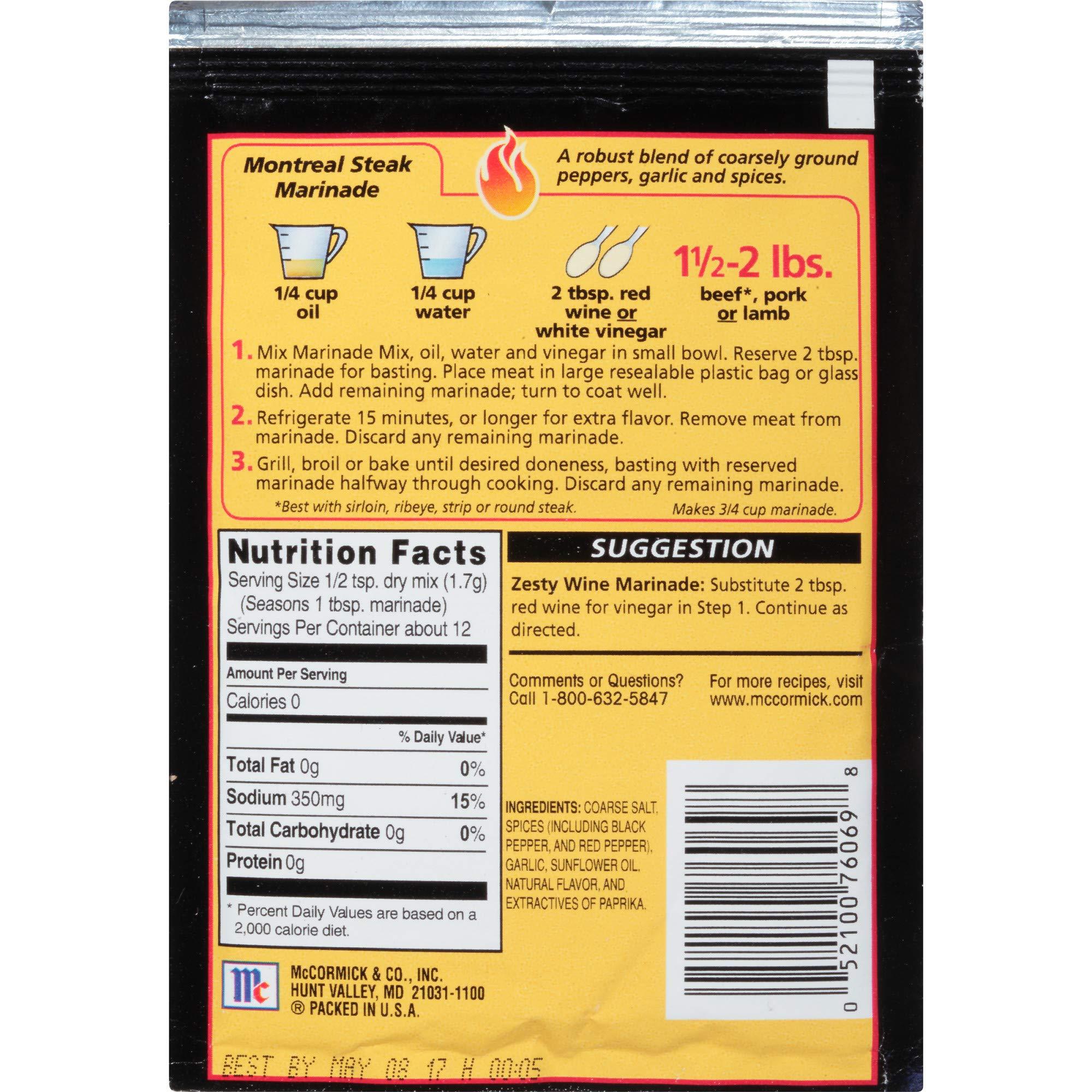 McCormick Grill Mates Montreal Steak Marinade, .71 Oz. (Pack of 4)