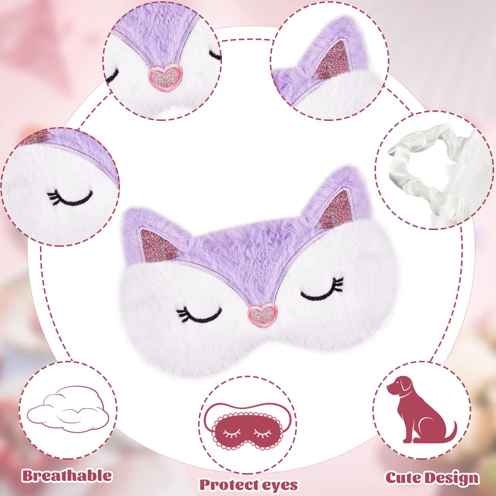 Haysandy Haysandy Cute Eye Mask for Sleeping 3 Pieces Cartoon Dog Face Eye Cover Funny Animal Cat Sleeping Mask Soft Lightweight Night Sleep Kitty Blindfolds for Women Men Kids(Fox)