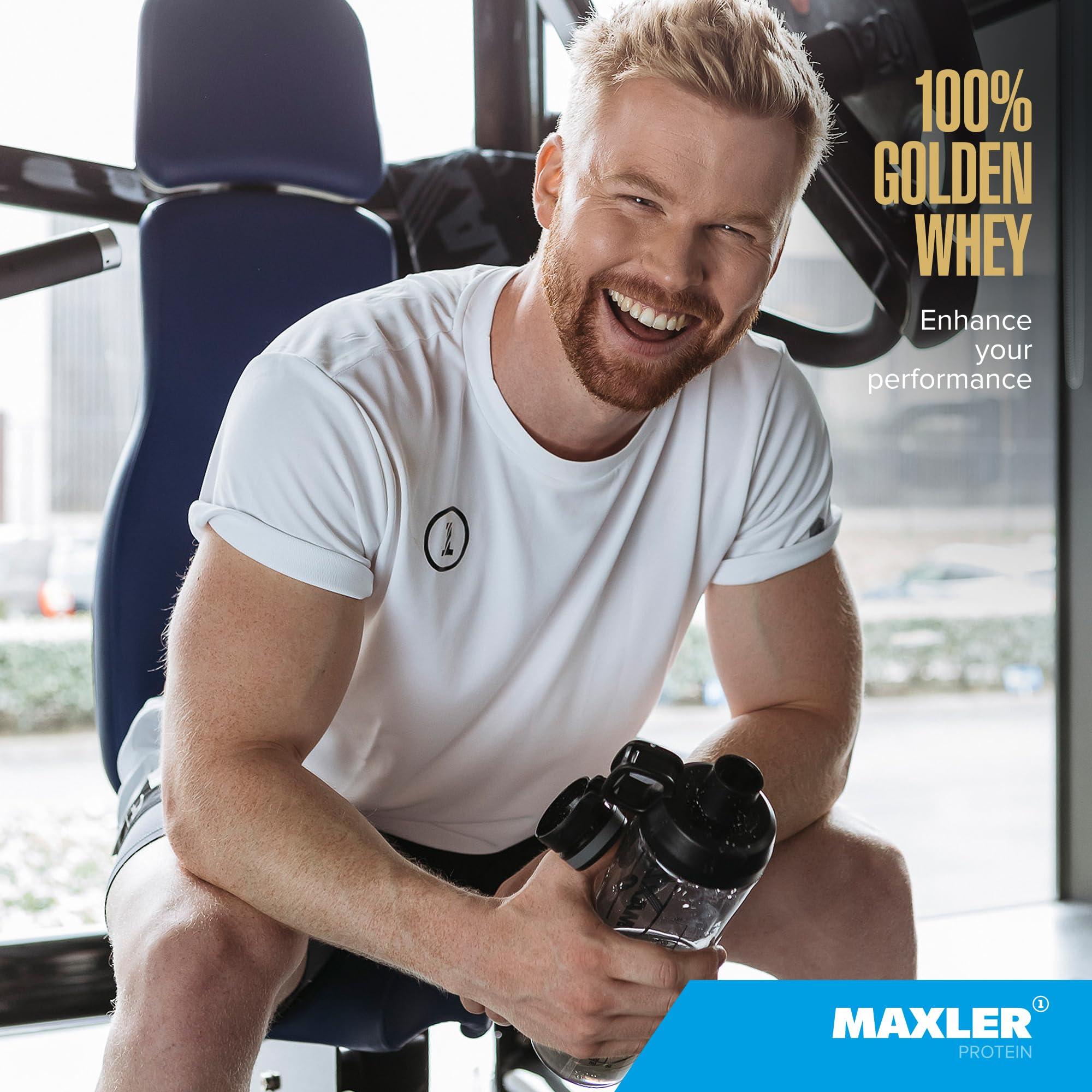 Maxler Maxler 100% Golden Whey Protein - 24g of Protein per Serving - Premium Whey Protein Powder for Pre Post Workout - Fast-Absorbing Whey Concentrate, Isolate & Hydrolysate Blend - Bananas & Cream 2 lb