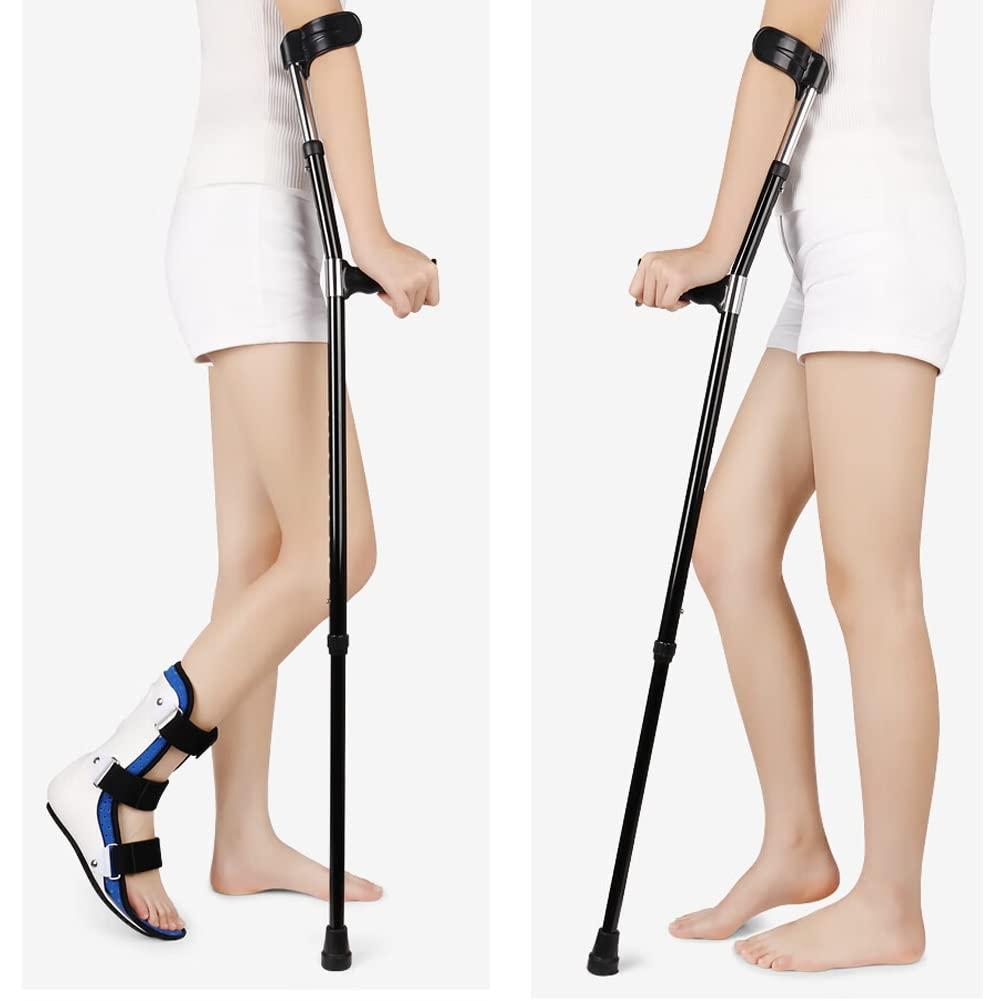 NineLife Basics Adult Forearm Crutches, Walking Crutches, Crutches for Men and Women, 1 Unit, Adjustable Under Arm Crutches