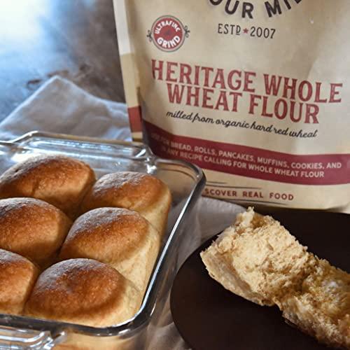 Sunrise Flour Mill Sunrise Flour Mill Organic Heritage Whole Wheat Flour - 2.5 lbs | Milled & Shipped within 10 Days | Easier to Digest with Less Bloating | No Bleaching or Bromating | Zero Additives