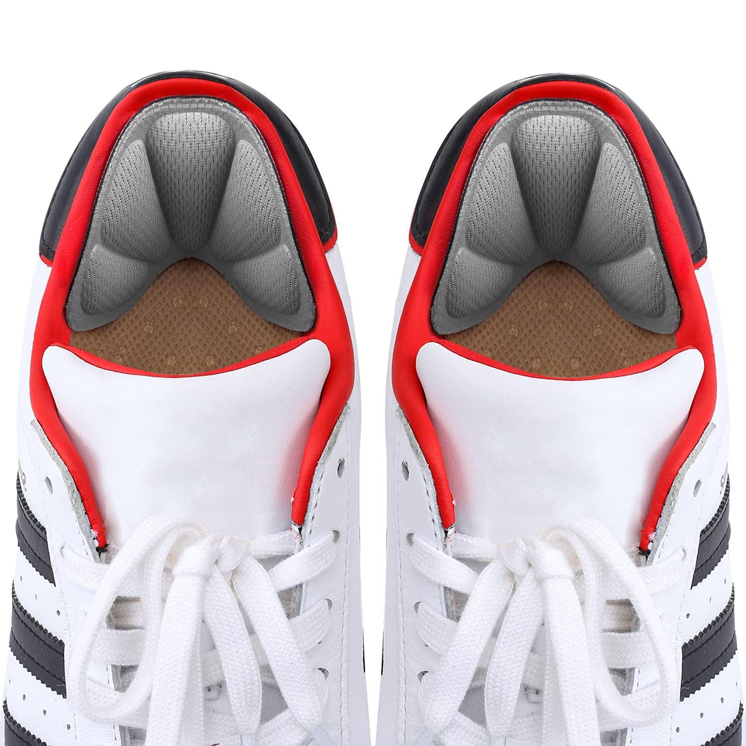 Huethy Back of Heel Cushion Pads, Adhesive Heel Grips Inserts for Boots, Loose Shoes Too Big, Reusable Heel Guards Liners for Women Men, Improve Shoe Fit,8PCS-Gray