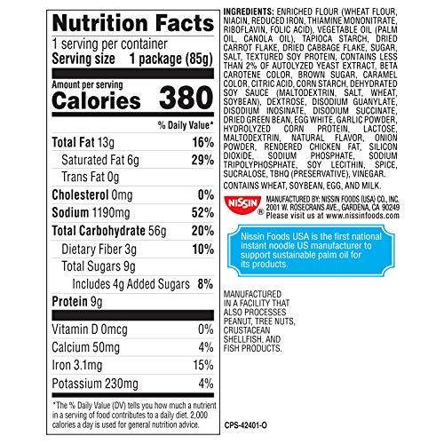 Nissin Nissin Cup Noodles Stir Fry Noodles in Sauce, Teriyaki Beef, 3 Ounce (Pack of 6)