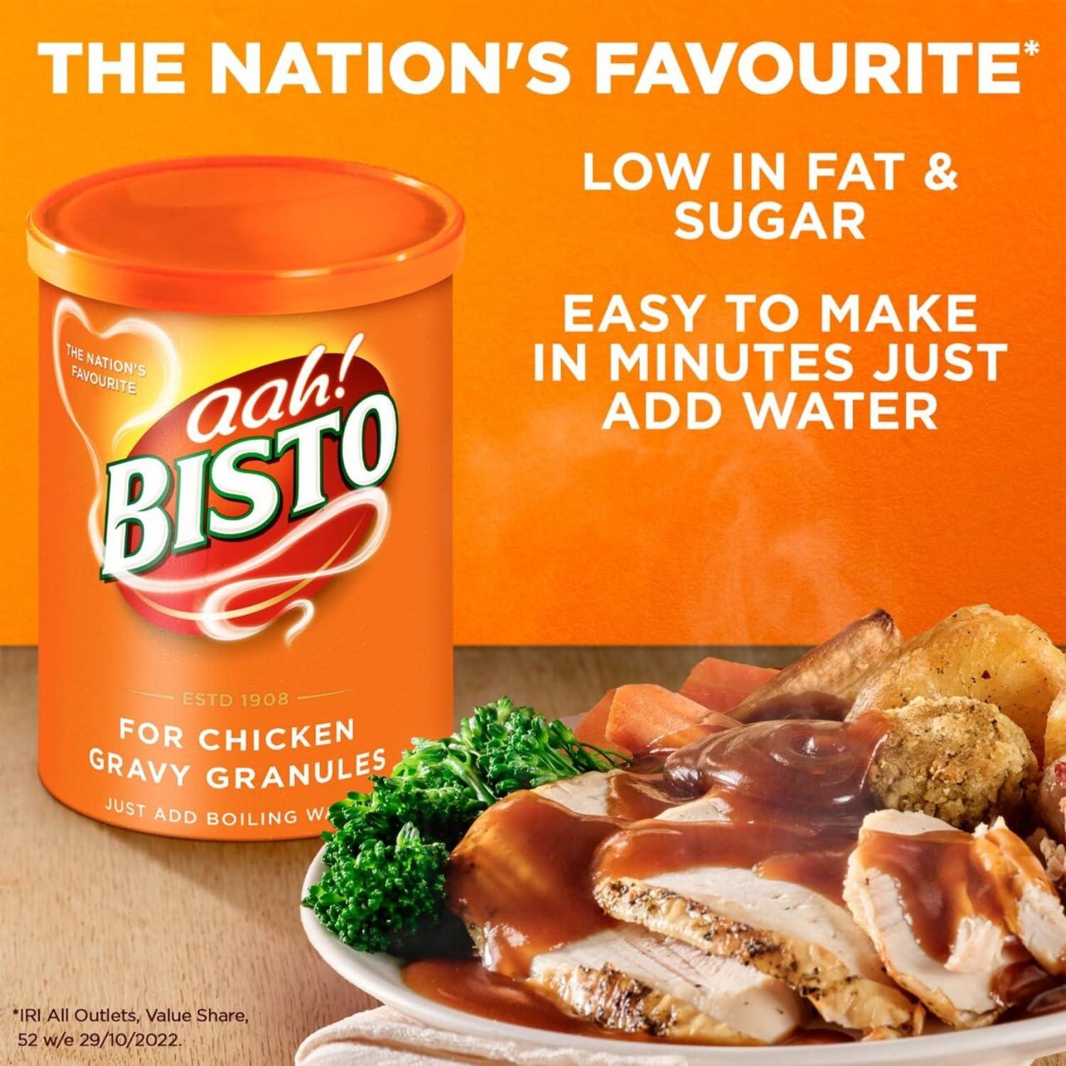 Bisto Bisto Chicken Gravy Granules 5.9 oz Rich and Savory Flavor for Roasted Chicken, Family Meals, Comfort Dishes Quick, Easy, Lump-Free Preparation Velvety Consistency