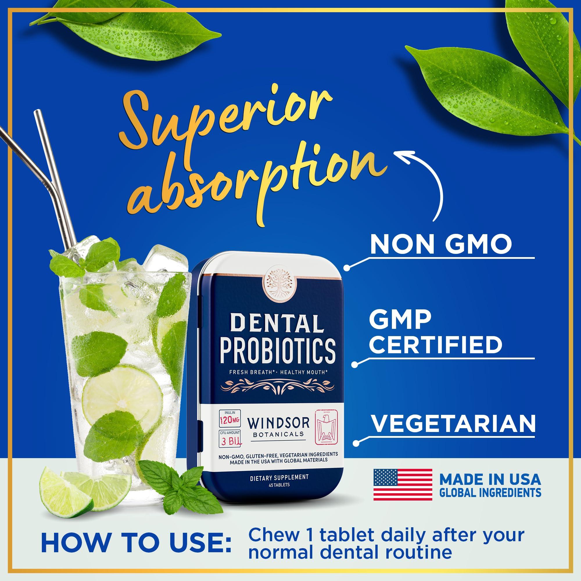 WINDSOR BOTANICALS WINDSOR BOTANICALS Lactobacillus Salivarius Probiotic and Dental Probiotics Oral Health Bundle