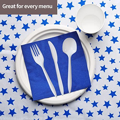 Nicole Home Collection Plastic Soup Spoons, Medium Weight Disposable Cutlery, Value Pack 1000 Count, White