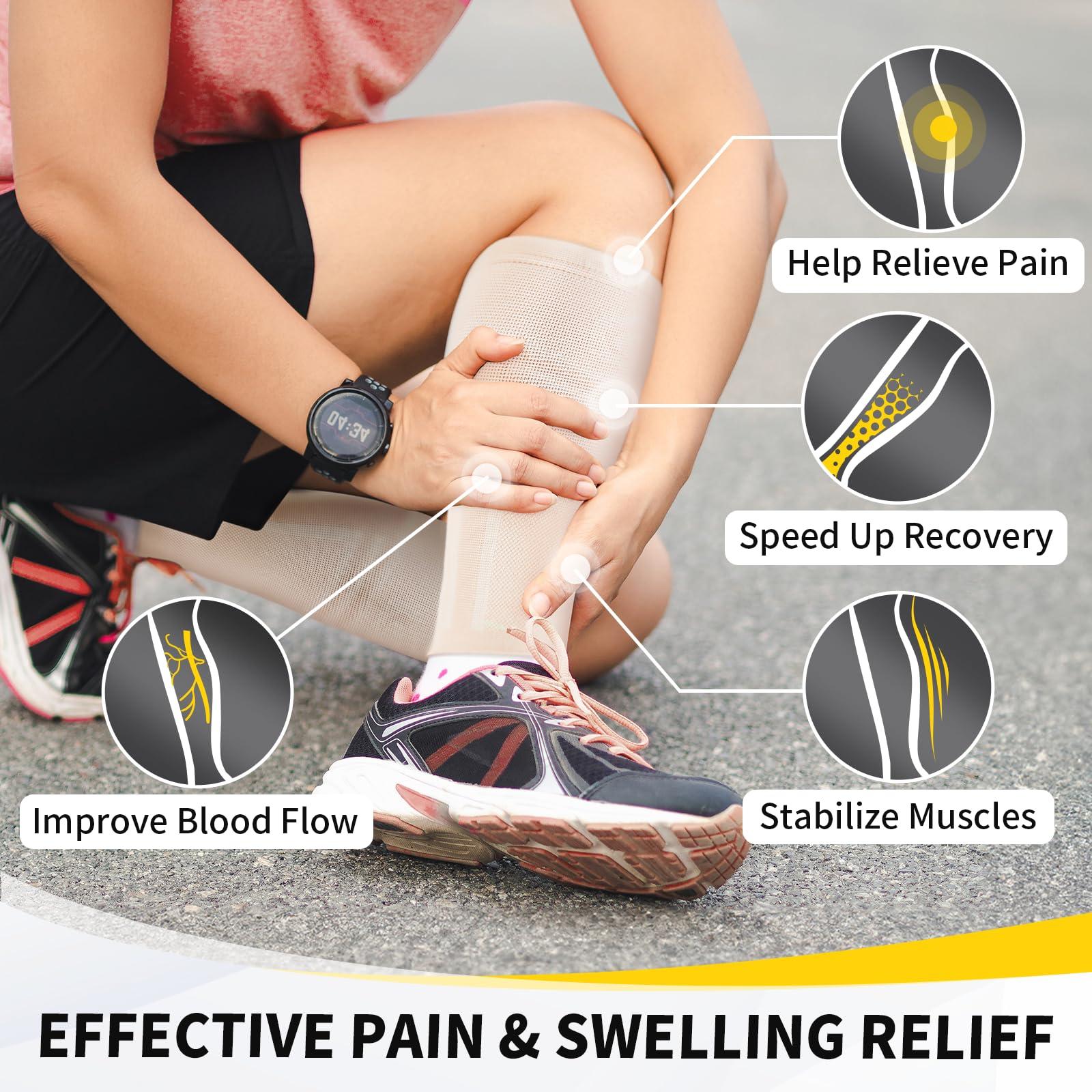 CAMBIVO CAMBIVO Calf Compression Sleeve Men & Women- Shin Splint Brace Support for Legs Pain Relief, Varicose Vein Treatment