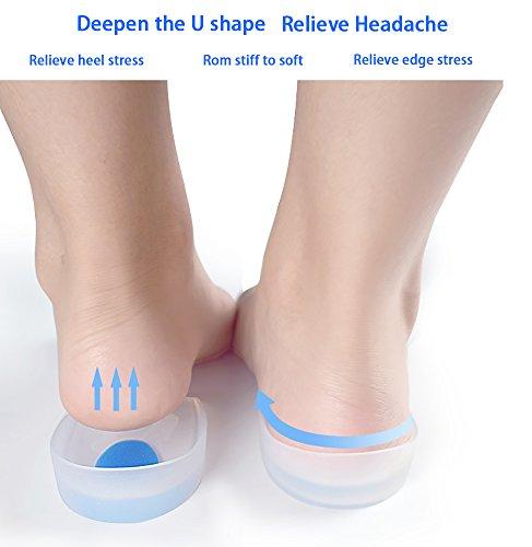 All one tech 3 Pair Gel Heel Cups Plantar Fasciitis Inserts - Silicone Gel Heel Pads for Heel Pain, Bone Spur & Achilles Pain, Gel Heel Cushions and Cups, Pad & Shock Absorbing Support