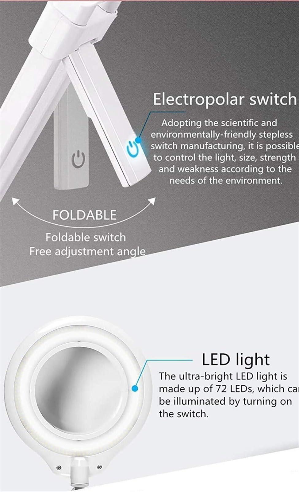 ZHKLWQD ZHKLWQD Lupa De Aumento 10X Plegable De Sobremesa, Con Lupa De Luz Led, para Ancianos, Jvenes, Amplificacin De Mantenimiento De Circuitos Electrnicos