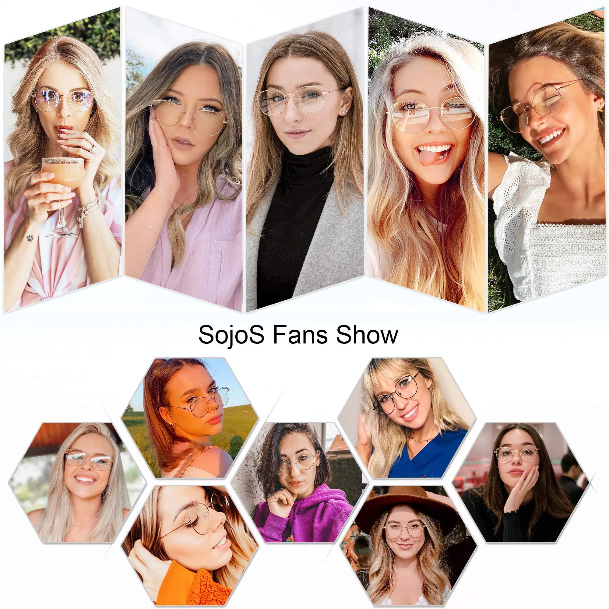 SOJOS SOJOS Cat Eye Blue Light Blocking Glasses for Woman Hipster Metal Frame Womens Eyeglasses She Young SJ5027, Blue&Silver Frame/Anti-Blue Light Lens