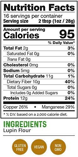 HerbaZest HerbaZest Andean Lupin Flour - Versatile & Nutritious - Vegan Protein & Gluten Free - 16oz (454g) - Perfect for Smoothies, Baked & Non-Baked Goods, Yogurt & Cereal, Savory Dishes, and More!