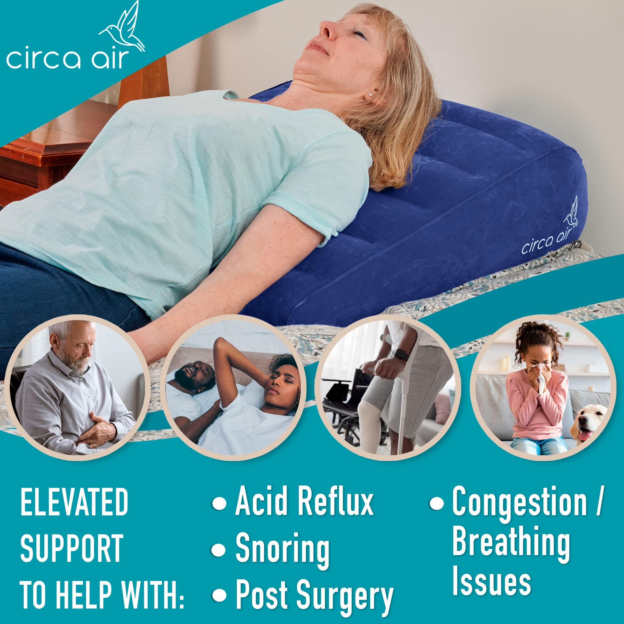 Circa Air Circa Air Inflatable Wedge Pillow for Travel Wedge Pillow for Sleeping, Extra Wide 27" Triangle Sit Up Pillows for After Surgery, Sleep Wedges for Acid Reflux or Snoring, Incline Pillow for GERD