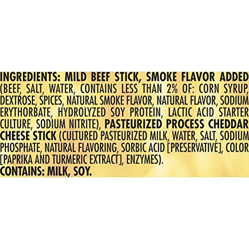 Slim Jim Slim Jim Beef \'N Cheese Smoked Meat Sticks, Mild Flavor, High Protein, 3.0 oz. (18 Count)