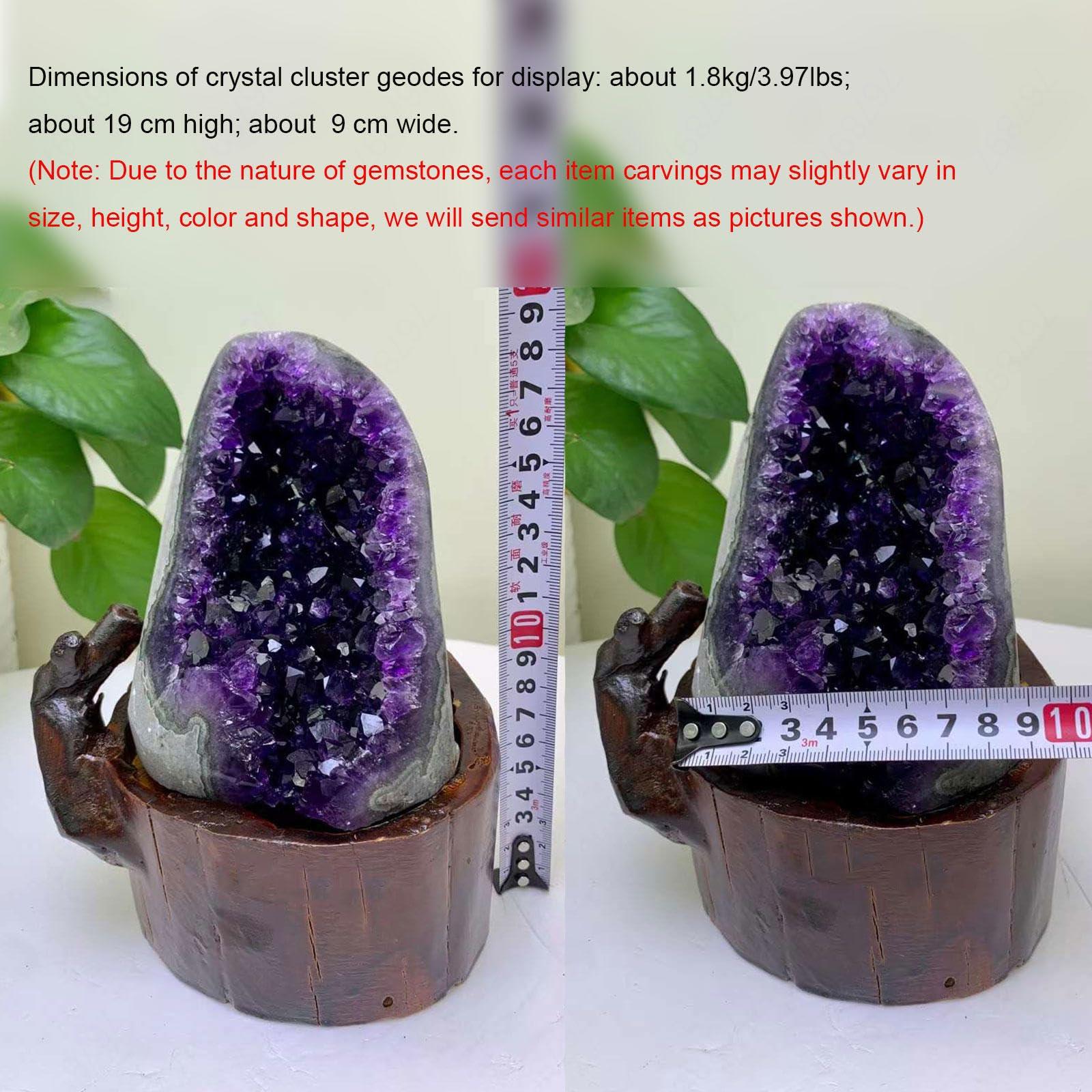 Tumbeelluwa 1pc Natural Purple Amethyst Crystal Quartz Cluster Geode Specimen Ho - Foto 8